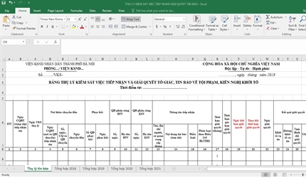 Ứng dụng chương trình Microsoft Excel để quản lý, theo dõi việc tiếp...